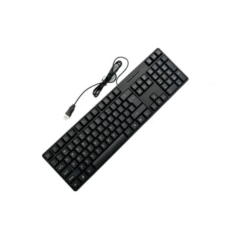 Teclado com fio USB com 104 teclas, Teclado de jogo, computador, francês, russo, árabe, letra, português em português