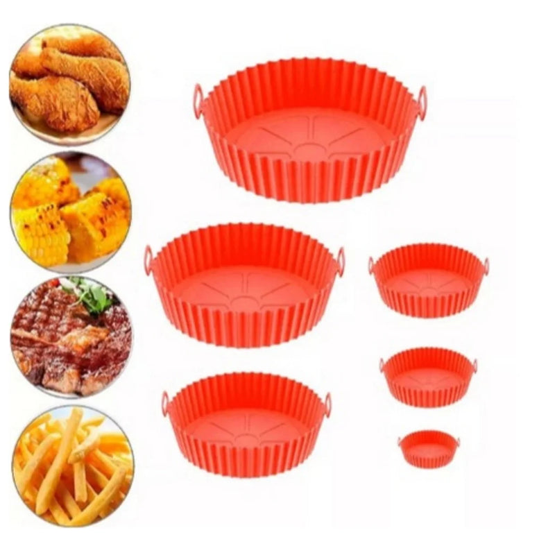 6 Kit AirFryer Air Fryer Round Silicone Protective Covers and Oven Electric Fryer Kitchen Practicality