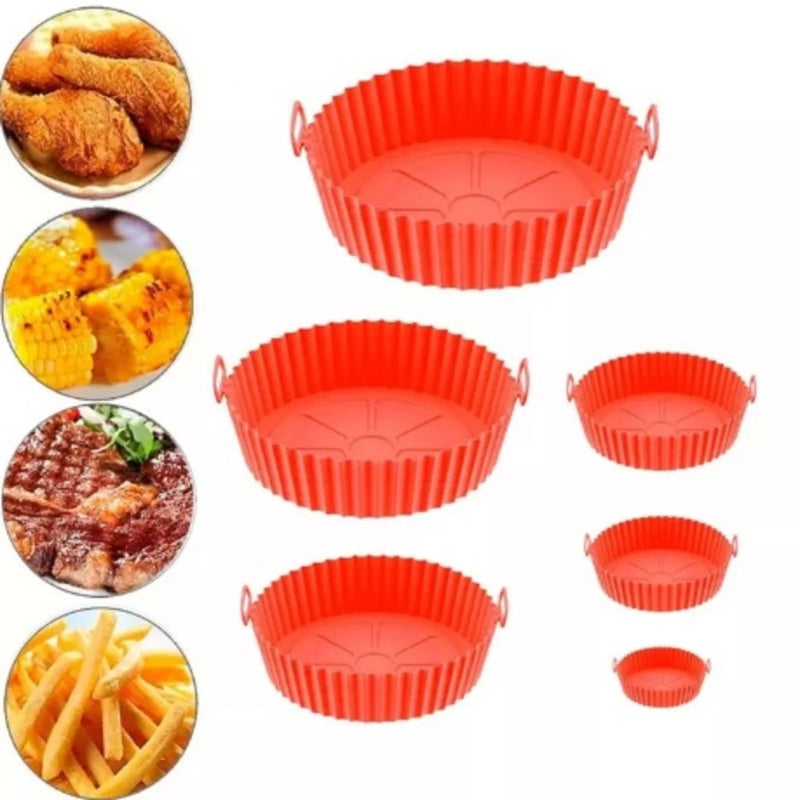 6 Kit AirFryer Air Fryer Round Silicone Protective Covers and Oven Electric Fryer Kitchen Practicality