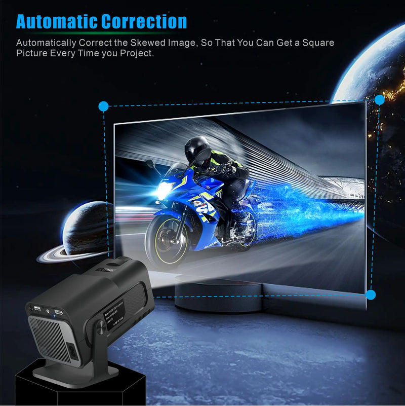 Salange HY320 Mini Projector Portable Support 1080P 4K 8K Video Wifi6 BT5 Native 720P Cinema Outdoor Android 11 Beam Projetor