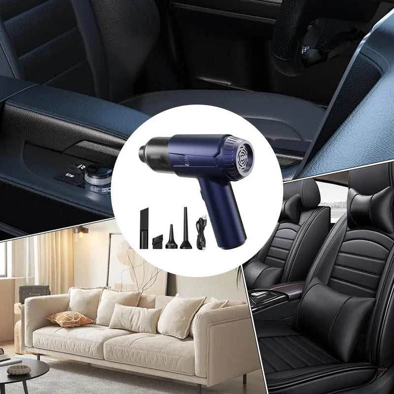 Handheld Car Air Vacuum Compact Air Vacuum Air Duster Powerful Suction Car Vacuums For Car Pet Hair Mattress Sheet