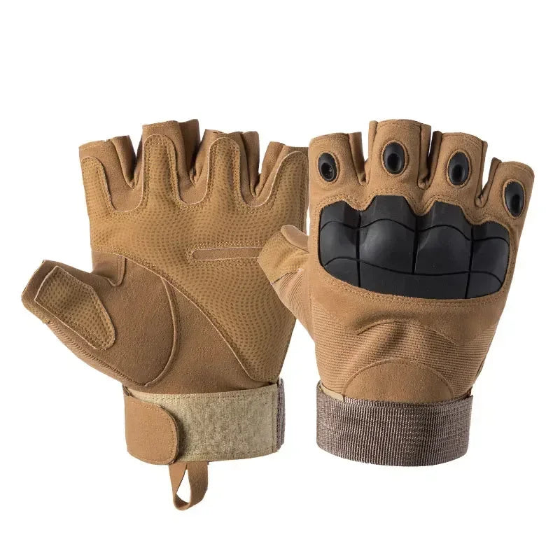 Fingerless Men's Gloves Hard Knuckle Combat Gloves Male Outdoor Shooting Hunting Paintball Motorcycle Gloves Bike Cycling Gloves