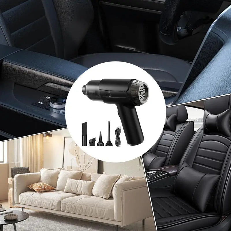 Handheld Car Air Vacuum Compact Air Vacuum Air Duster Powerful Suction Car Vacuums For Car Pet Hair Mattress Sheet