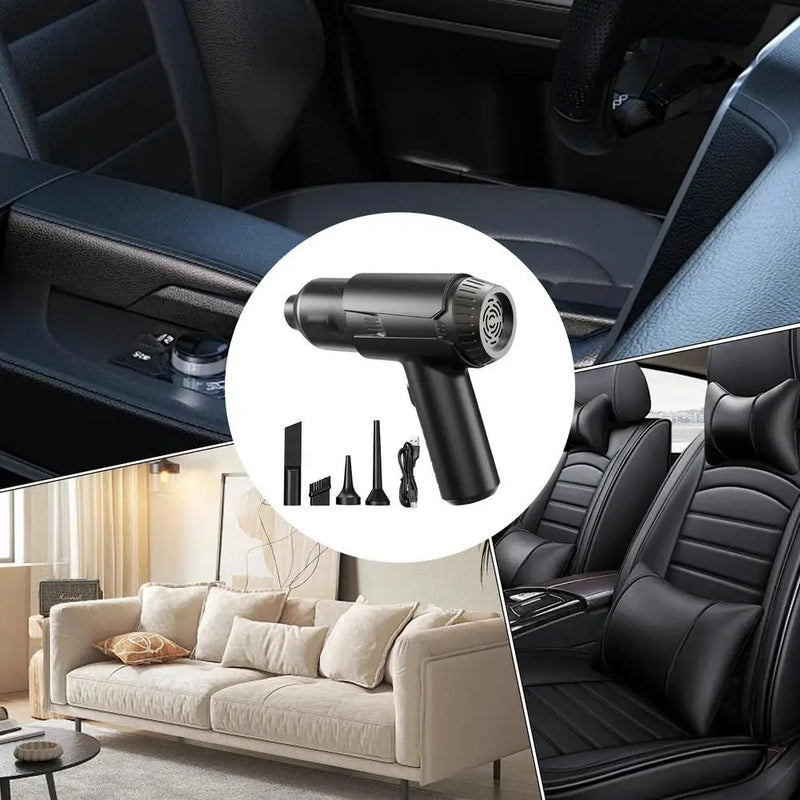 Handheld Car Air Vacuum Compact Air Vacuum Air Duster Powerful Suction Car Vacuums For Car Pet Hair Mattress Sheet