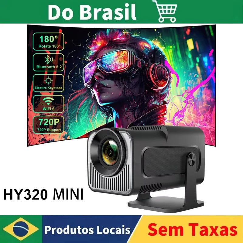 Salange HY320 Mini Projector Portable Support 1080P 4K 8K Video Wifi6 BT5 Native 720P Cinema Outdoor Android 11 Beam Projetor