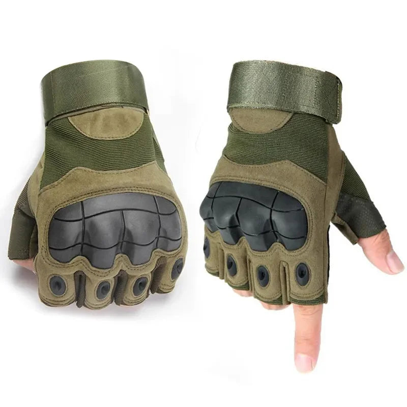 Fingerless Men's Gloves Hard Knuckle Combat Gloves Male Outdoor Shooting Hunting Paintball Motorcycle Gloves Bike Cycling Gloves