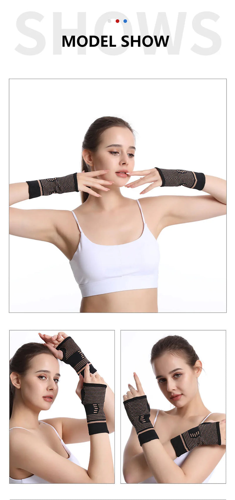 1Pcs Copper Fiber Bracer Wrist Elastic Sport Bandage Wristband Hand Gym Support Wrist Brace Wrap Tennis Fitness Powerlifting