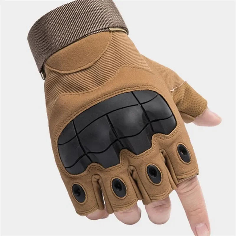 Fingerless Men's Gloves Hard Knuckle Combat Gloves Male Outdoor Shooting Hunting Paintball Motorcycle Gloves Bike Cycling Gloves