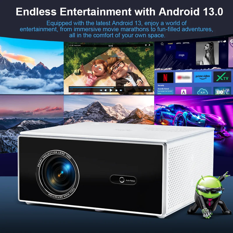 ThundeaL TDA7W Full HD 1080P Projector Android 13 WiFi6 2G 32G Projetor 4k Video TDA7 Voice Control 3D Smart Home Theater Beamer