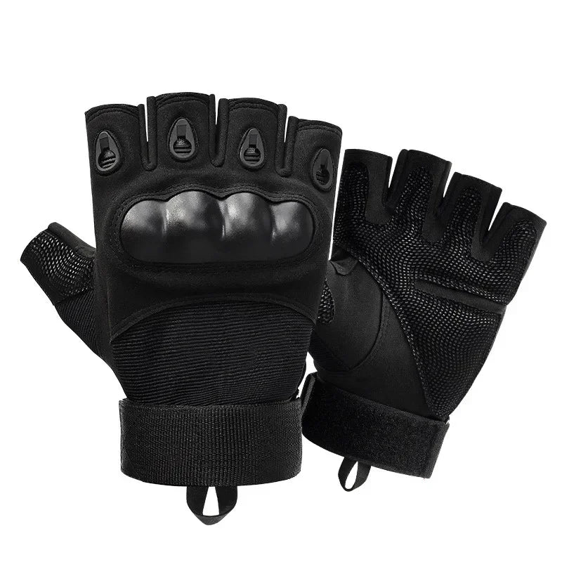 Fingerless Men's Gloves Hard Knuckle Combat Gloves Male Outdoor Shooting Hunting Paintball Motorcycle Gloves Bike Cycling Gloves