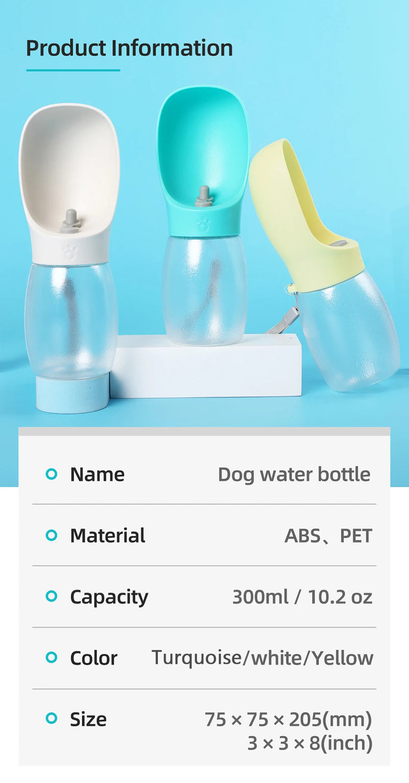 Dog Water Bottle Portable Pet Water Dispenser for Small Big Dogs Cat Walking Travel Leakproof Chihuahua Pug Drinking Bowl Feeder