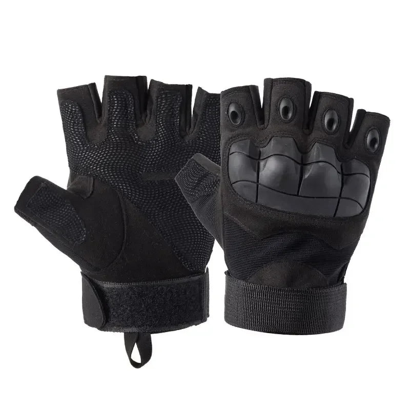 Fingerless Men's Gloves Hard Knuckle Combat Gloves Male Outdoor Shooting Hunting Paintball Motorcycle Gloves Bike Cycling Gloves