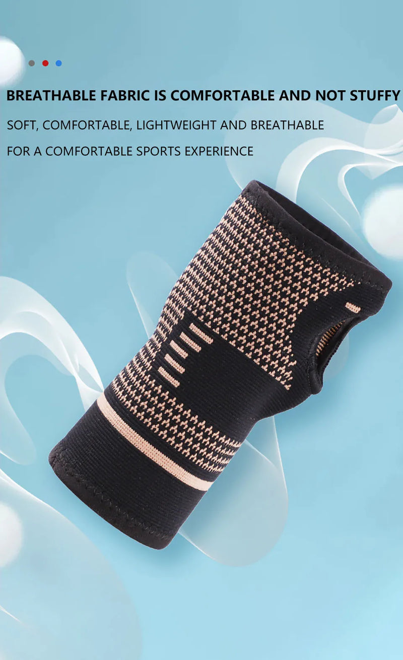 1Pcs Copper Fiber Bracer Wrist Elastic Sport Bandage Wristband Hand Gym Support Wrist Brace Wrap Tennis Fitness Powerlifting