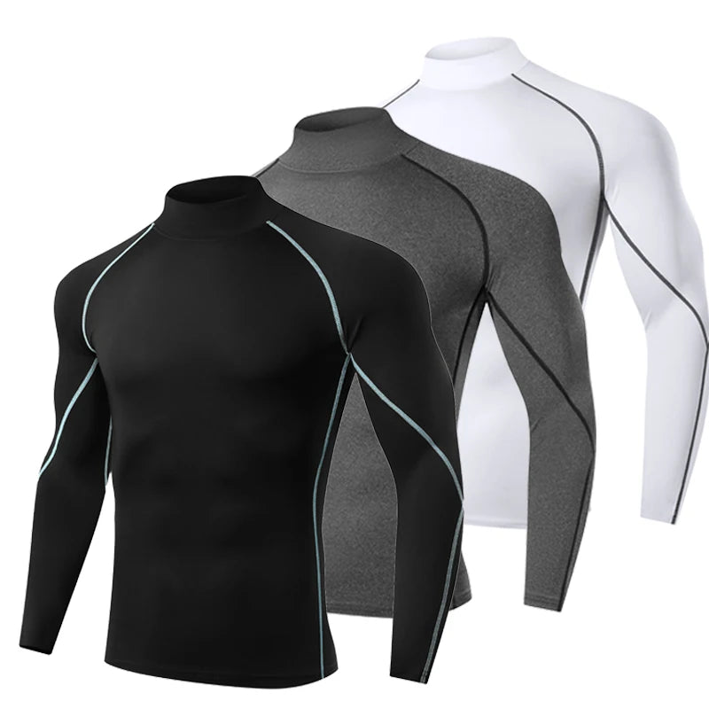 Men Running T shirt Quick Dry Bodybuilding Sport Shirt Long Sleeve Compression Top  Fitness Tight Rashgard Gym T-Shirt Men