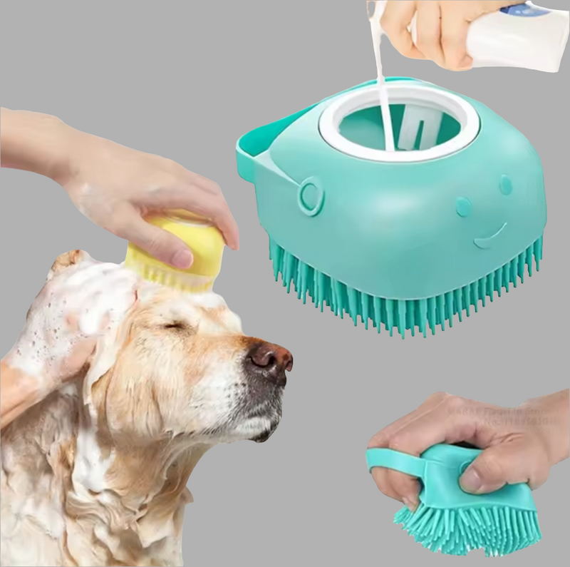 Esponja de Silicone com Dispenser de Shampoo para Banho PET