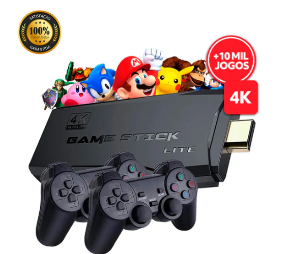 GameBox 4K® 10.000 Jogos Retrô [2 Controle sem Fio]